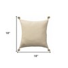 18" X 18"  And Ivory 100% Cotton Striped Zippered Pillow - 3 of 4