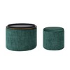 NicBex Set of 2 Round Chenille Storage Ottoman with a Drum Shaped Small Stool Round Toy Box Storage Ottoman for Bedroom, Living Room - 2 of 4