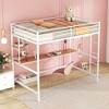 Full Size Metal Loft Bed with Desk and Shelve - 3 of 4