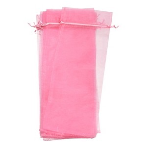 Unique Bargains Sheer Mesh Drawstring Gift Pouches Organza Wine Bags 12 Pcs 14.5"x5.5" - 1 of 4