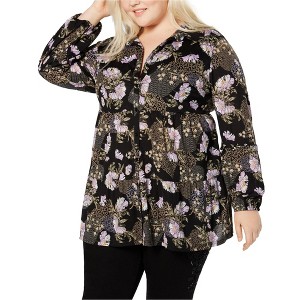 Style & Co. Womens Tiered Floral Button Down Blouse - 1 of 1