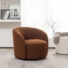 KINWELL 34" W Upholstered Boucle Swivel Barrel Accent Chair - 4 of 4