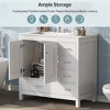 36 Inch Bathroom Vanity, Bathroom Cabinet With Rectangular Sink, 5 Drawers, Solid Wood Frame, 2 Soft Closing Doors, Freestanding Single Sink Bathroom - image 2 of 4