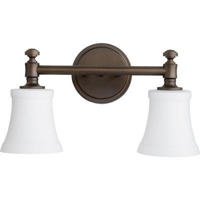 Quorum Lighting Rossington 2-Light Oiled Bronze Glass Wall Sconce