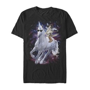 Men's Lost Gods Texas Boombox Cat and Unicorn T-Shirt - 1 of 4