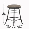 Cold-Rolled Steel Backless Swivel Counter Chair with Foam Cushion, 360¡ã Swivel, Metal Footrest, Powder-Coated Frame - 2 of 4