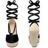 Perphy Women's Platform Lace Up Closed Toe Wedges Heel Espadrille Sandals - 2 of 4