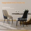 POVISON Modern Upholstered High Back Dining Chairs Set of 2, Curved Back Armchairs, Black & Light Gray - 4 of 4