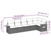 vidaXL 6 Piece Patio Sofa Set with Cushions Black Poly Rattan - Black and Cream Without Table - 3 of 4