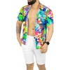 HAPPY BAY Mens Hawaiian Short Sleeve Button Down Shirt Floral Shirt Men Casual Holiday Summer Party Caribbean Shirts for Men Funny - 2 of 4