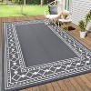 Outdoor Modern Woven Plastic Straw Carpet Reversible Erasable Lightweight Portable Large Area Rugs for Camping Garden Backyard RV Patio Auto - 4 of 4