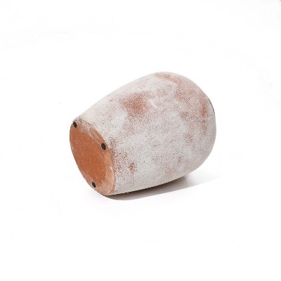 Rustic White and Brown Ceramic Decorative Table Vase