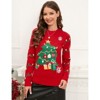 Coolmee Women's Christmas Cardigans Knit Pullover Holiday Vacation Long Sleeve Cardigan Sweaters - 3 of 4