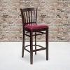 Emma and Oliver Vertical Slat Back Wooden Restaurant Dining Barstool - 2 of 4