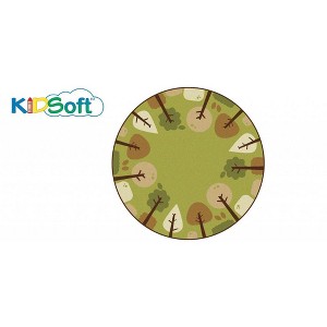 Carpets for Kids KIDSoft Tranquil Trees Decorative Classroom Rug, Green, 6' Round - 1 of 4