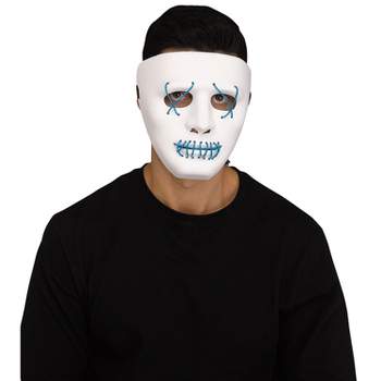 Fun World Adult Scary Blue String Illumo Costume Mask - 13 in. - White