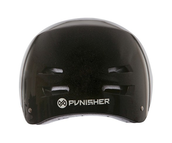 Punisher Skateboards Metallic Black Skateboard Helmet