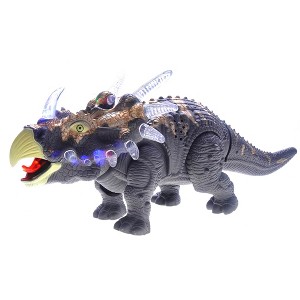 Walking Triceratops Dinosaur Toy With Lights And Sounds (Gray) - 1 of 4