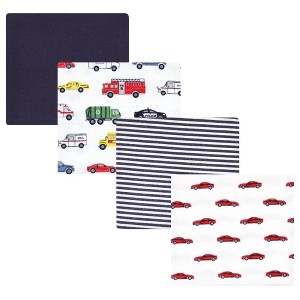Luvable Friends Hudson Baby Flannel Receiving Blankets 4pk - 1 of 2