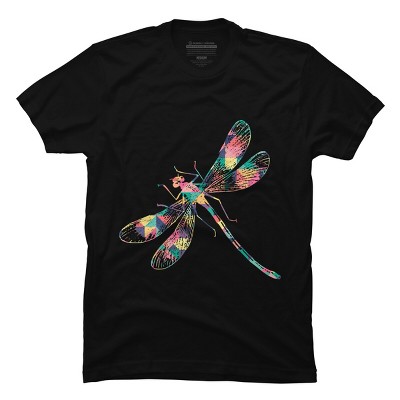 Men's Design By Humans Dragonfly Abstract Summer Color By BaoMinh T-Shirt
