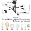 POWLIG 8-Light Black Mid Century Modern Nordic Sputnik Chandelier Flush Mount - 4 of 4