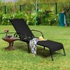Tangkula 2PCS Adjustable Chaise Lounge Chair Recliner Patio Yard Outdoor w/ Armrest Black - 3 of 4