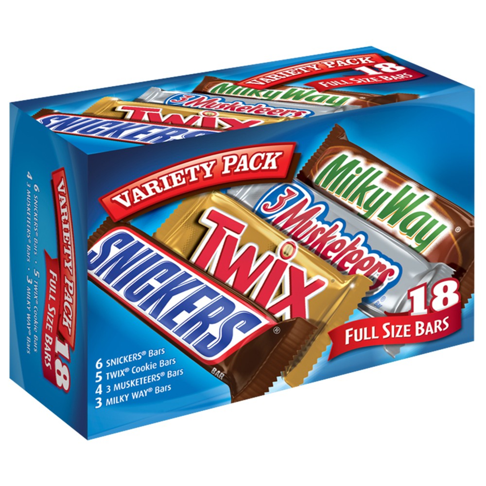 Mars Variety Full Size Chocolate Candy Bars Variety Pack - 33.31oz/18ct
