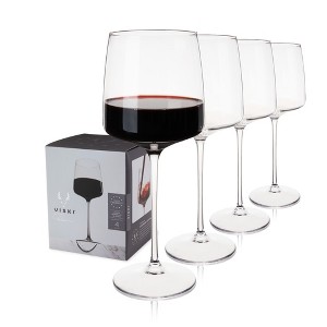 Viski Reserve Julien Crystal Bordeaux Wine Glasses - Red Wine Glasses Set of 4 - 22oz Stemmed Wine Glass for Special Occasions Gift Ideas - 1 of 4