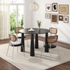 PexFix 45" Round Dining Table Kitchen Table for 4 with Arc-Shaped Edge Top and 4 Tapered Legs for Living Room Dining Room Coffee Office Sturdy Black - 3 of 4
