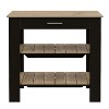 NicBex Mobile Kitchen Island Cart Morden Kitchen Carts with Storage, 2 Shelves,1 Drawer and Towal Rack for Kitchen, Black and Oak - 3 of 4