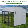 Large Outdoor Dog Kennel with Roof Cover, Heavy Duty Metal Pet Run Enclosure Fence for Dogs & Animals, 6.6'L x 6.6'W x 6.4'H - Nertpow - 4 of 4