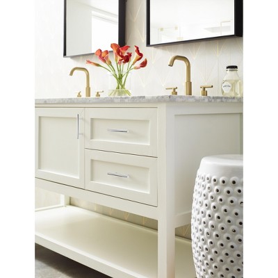 Polished Chrome Modern Bar Cabinet Pull with Mounting Hardware