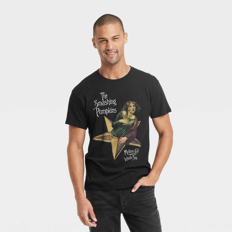 Men's Smashing Pumpkins Short Sleeve Graphic T-Shirt - Black, 1 of 5