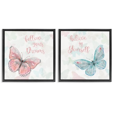Stupell Industries Believe In Dreams Butterflies, 18" x 18"