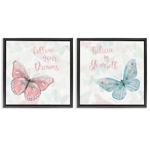 Stupell Industries Believe In Dreams Butterflies, 18" x 18" - 1 of 4