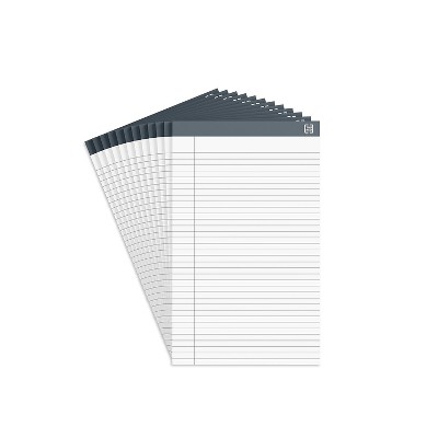 TRU RED Notepads 8.5" x 14" Wide Ruled White 50 Sheets/Pad 12 Pads/Pack TR57372