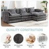 MOONMISS 112" Oversized Modern Chenille L Shaped Sectional Sofa Cloud Couch for Living Room, with Moveable Ottoman & Memory Foam - 2 of 4