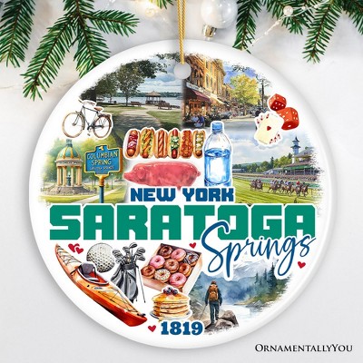Saratoga Springs Christmas Ornament, New York Spa City and Health Resort Souvenir| OrnamentallyYou