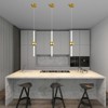 POWLIG 3.93 Inch Modern LED Pendant Light with Dimmable & Height Adjustable Gold Ceiling Fixture - 3 Pack - 3 of 4