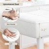 Coucheta White Counter Height Bar Stools Set of 4, 24 Inch Saddle Barstool with Curved Surface, Leather Kitchen Island Chair for Dining Room Home Bar - 4 of 4