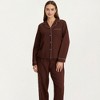 Anna-Kaci Lounge Women's Long Sleeve Pajama Set with Soft Notched Collar Button Front Top and Relaxed Straight-Leg Pants - 2 of 4