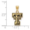 Black Bow Jewelry 14k Yellow Gold Plated Sterling Silver Texas Tech Red Raiders NCAA Small Pendant - 2 of 3