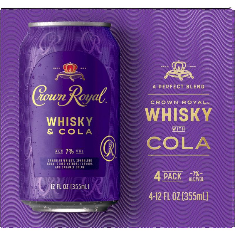 Crown Royal Whisky &#38; Cola Cocktail - 4pk/12 fl oz Cans, 4 of 7