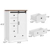 5 Drawers Dresser for Bedroom w/Sliding Barn Door, Farmhouse Modern 48 Tall Dresser 5 Chest of Drawers - 2 of 4
