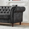 Lyngins 3-Seater Chesterfield Sofa with Roll Armrest, 450LBS Wooden Frame, Mid Century Modern Upholstered Couch  for Living Room, Office, Apartment - 2 of 4