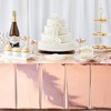 Sparkle and Bash 3 Pack Rose Gold Plastic Tablecloth, Metallic Table Cover Disposable for Pink Birthday Parties, Bridal Shower Decor, 54 x 108 In - 3 of 4