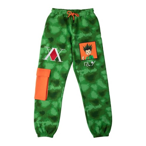 Hunter X Hunter Gon Freecss Green Spray Paint Camo Joggers - image 1 of 4