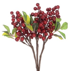 Unique Bargains Foam Handmade Lifelike Durable Artificial Holly Berry 9.8" - 1 of 4