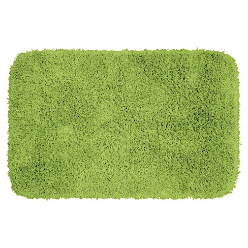 Jazz Shaggy Solid Washable Nylon Bath Rug 24 X40 Lime Green