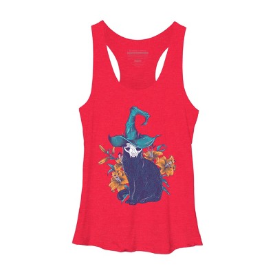 Women's Design By Humans Spooky Cat By jess1586 Racerback Tank Top